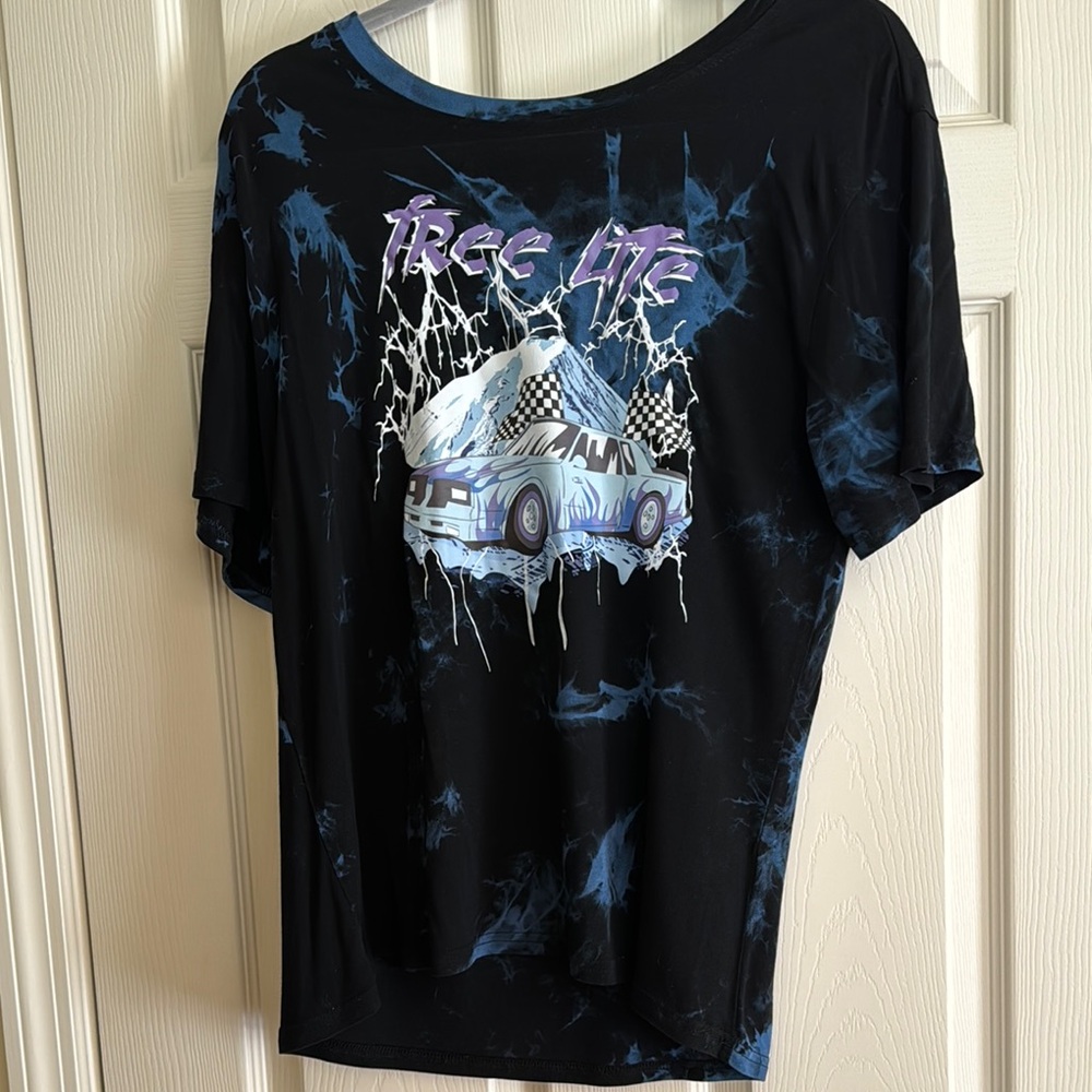 ROMWE Black Graphic Tee Big Boy/Teen adult S